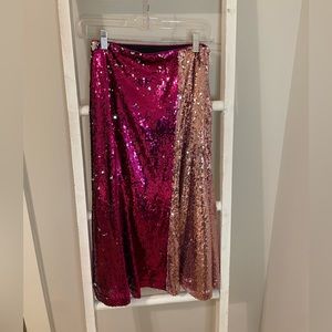Endless Rose Colorblock Sequin Skirt
